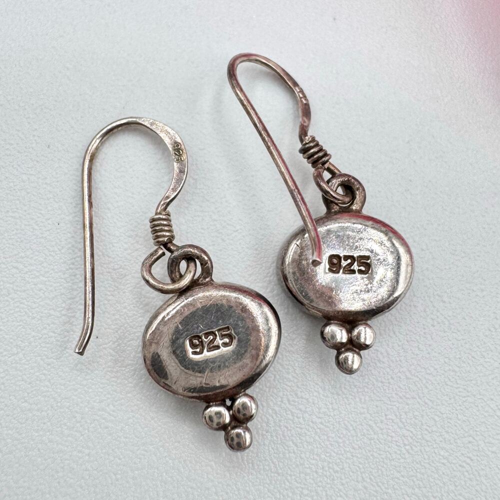 Turquoise & 925 Sterling Silver Dangle Earrings Southwestern Tribal Native Boho - Picture 6 of 10